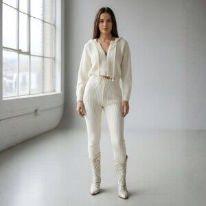 Hot & Delicious ✦ Vanilla Tough Cookie Knit Set ✦ Hoodie Cardigan & Leggings S